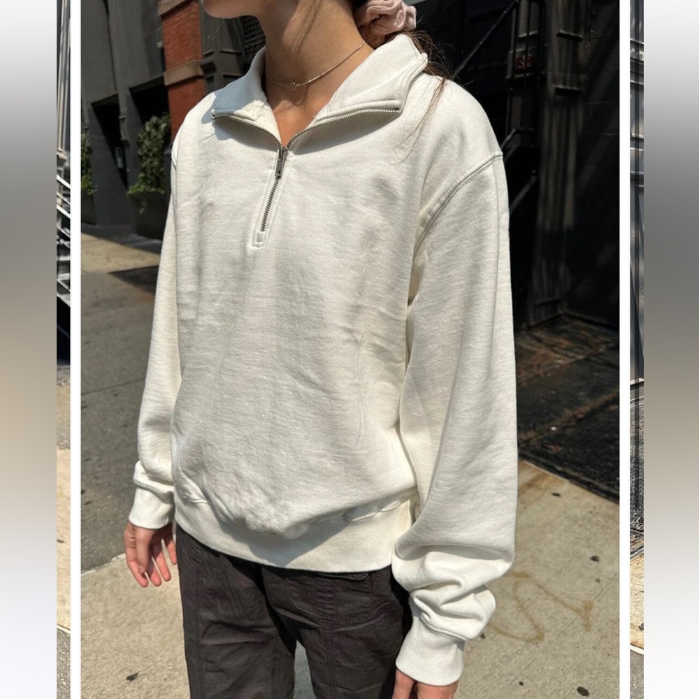 Quarter Zip Brandy Melville White